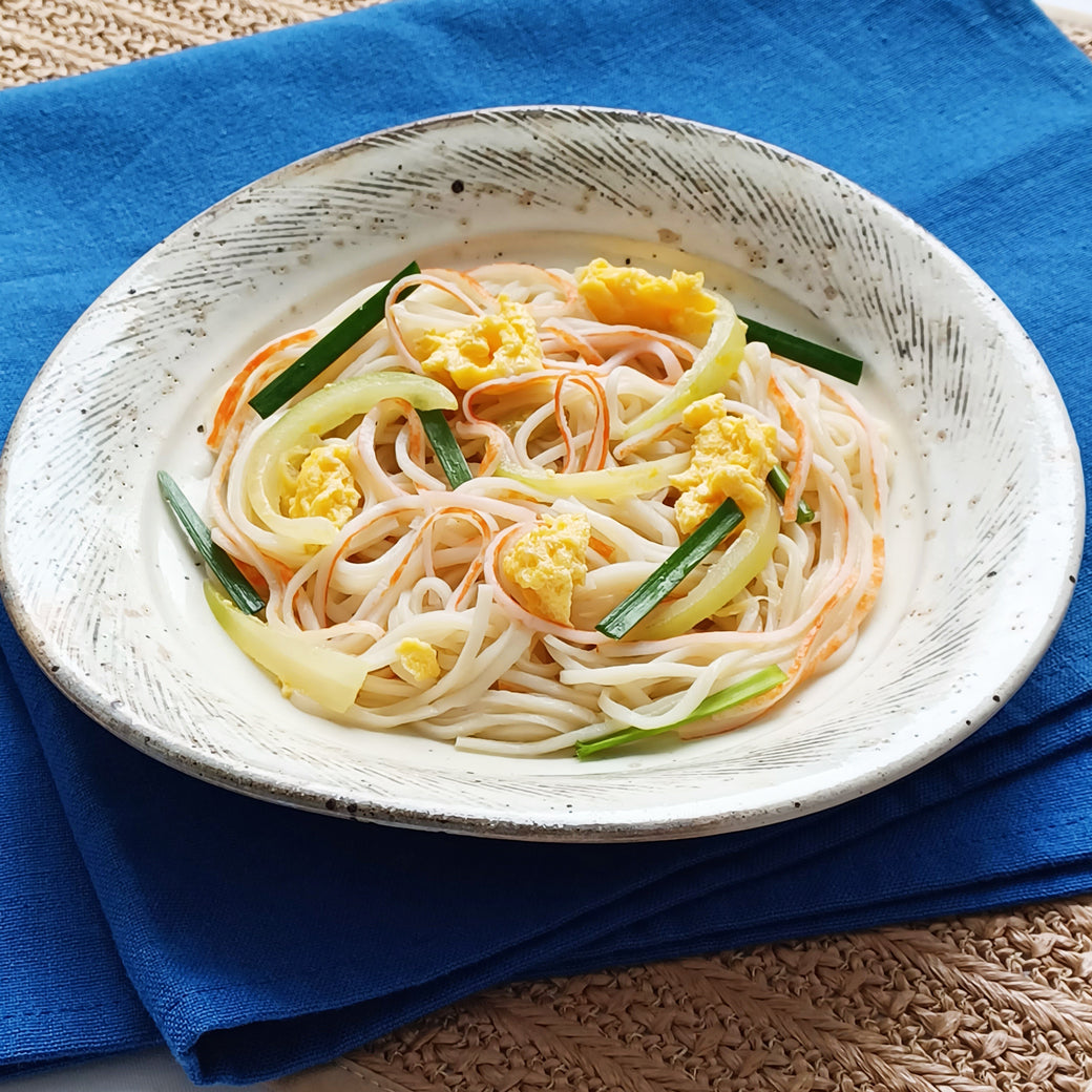 カニかま麺のそうめんチャンプルー風